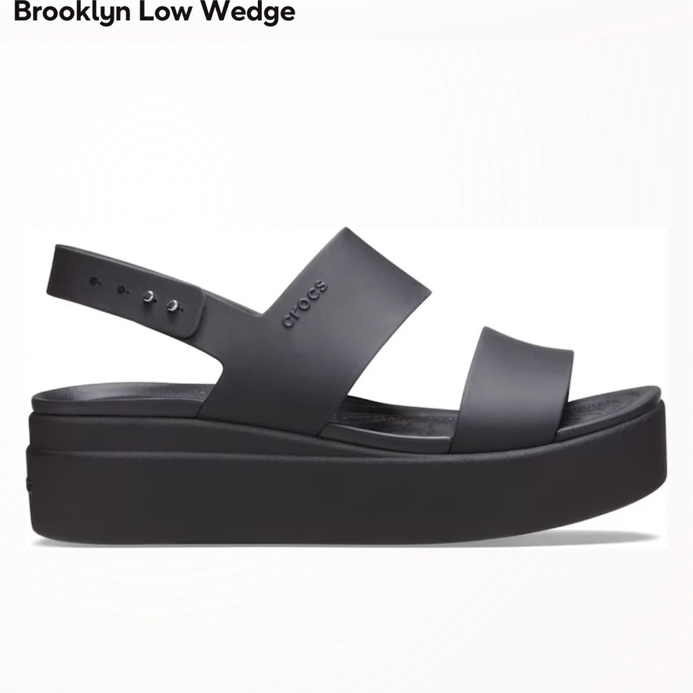 CROCS Women's Black Wedge Sandals